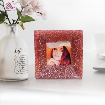 China Wholesale Unique Mom Suanti Glitter Diamond Resin Crystal Photo Frame Eco-friendly Large Picture Frames for sale