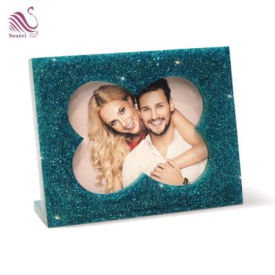 China Eco-friendly Luxury Diamond Suanti Crystal Resin Picture Frame Frame For Photos for sale