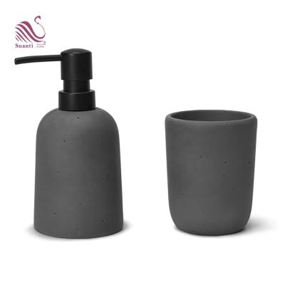 China Suanti Sustainable Hotel Modern Luxury Resin Bathrooms Set Decor Soap Dispenser Bath Room Polyresin Toilet Accessories Bathroom Sets Full for sale