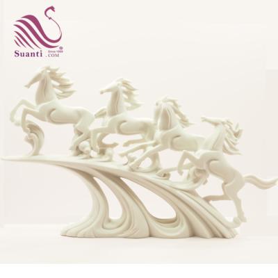 China China wholesale life size handmade home decor effect resin white marble horse statue for sale