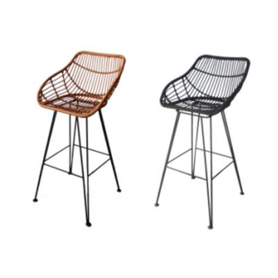 China Modern Rattan Bar Chair Counter Chair Kitchen Stool Outdoor Wicker Furniture for sale