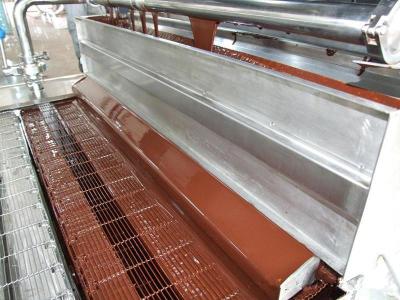 China Snacks Production Line Chocolate Coating Machine , Chocolate Enrobing Machine for sale