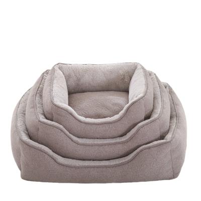 China Three Size Cooling Customizable Soft Comfortable Breathable Floral Square Dog Cat Bed for sale