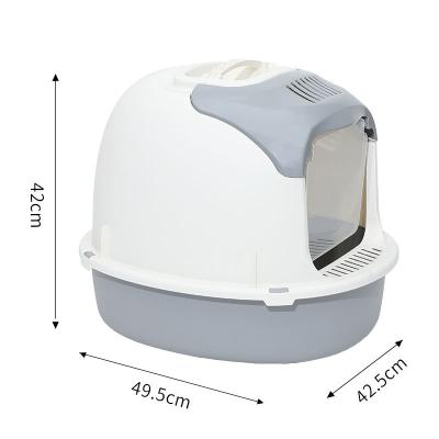 China Stored Clamshell Design Cat's Litter Box Easy Cleaning Fully Enclosed Protable Cat Tiolet Box for sale