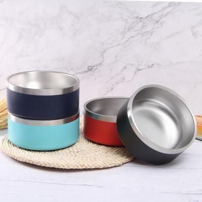 China Wholesale Custom Viable Easy Cleaning Cooling Feeding Pet Bowls Solid Stainless Steel Rubber Bottom for sale