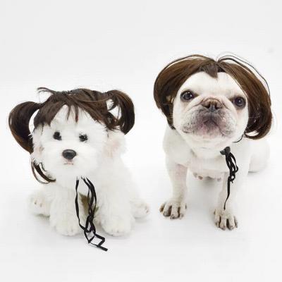 China New Fashion Stocked Hot Selling Funny Pet Apparel Dog Wig For Small Pets for sale