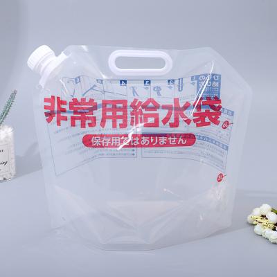 China Outdoor Drinking Stand Up Open Tank OEM Logo Folding Collapsible Transparent Water Storage Bag for sale