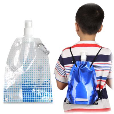 China Recyclable Kids Pocket Water Bag Folding Plastic Reusable Outdoor Folding Folding Water Bag for sale