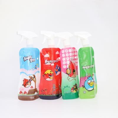 China Recyclable Folding Trigger Bottle Custom Rack Up Packaging Bag Spray Pouches With Sprayer for sale