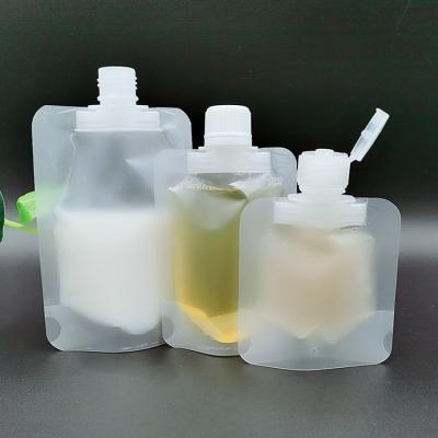 China OEM 3.5oz Recyclable Customized Storage Packaging Bags Transparent Liquid Spout Pouch For Liquid for sale