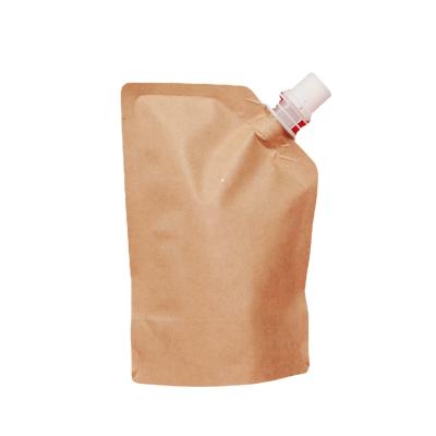 China Recyclable Custom Printed Reusable Kraft Paper Food Spout Pouch Refill Stand Up Pouch For Liquid for sale