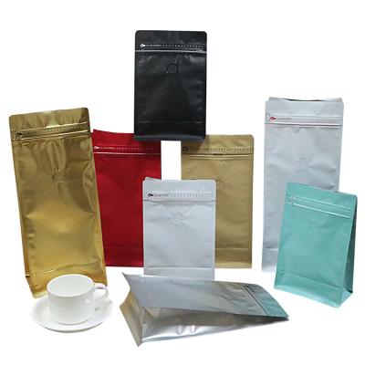 China Colorful Food Pouch Bag Coffee Aluminum Foil Packaging Bag Flat Bottom Coffee Bag With Valve for sale