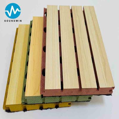 China Wooden Sound-absorbing grooved Mdf Soundproofing wall Panels for Banquet Hall for sale