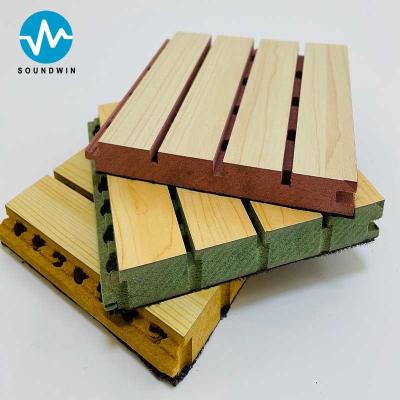 China Wooden Ceiling Acoustic Sound Proof Groove Wall Mdf Soundproofing Panels For Banquet Hall for sale