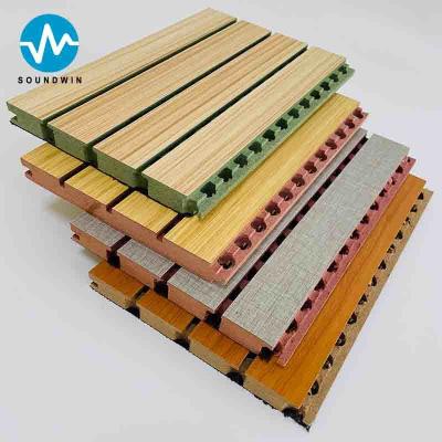 China Grooved Wooden Acoustic Wall Cladding For Auditorium for sale