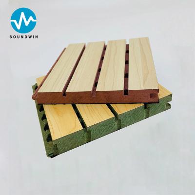 China Wall Decorative Slotted Wood Mdf Wall Acoustic Panels For Function Room for sale