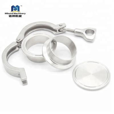 China 3A DIN SS304/316L Dairy Distillery Brewery Food and Beverage Industries Pipe Clamp Fitting , Sanitary Pipe Fitting for sale