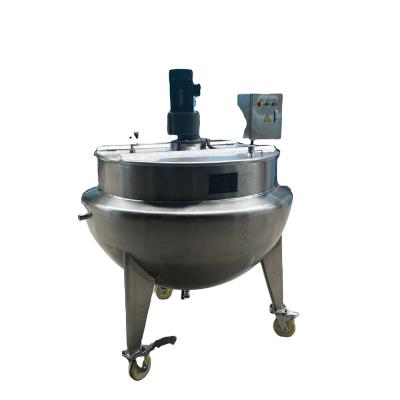 China Fruit Processing Plant 50Lt-500Lt Industrial Electric Steam Kettle Jacketed Cooking Machine With Agitator Mixer for sale