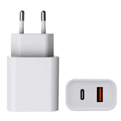 China PD20W+QC 3.0 Fast Mobile Phone Charger USB C Interface US EU Power Adapter For Phone 12 13 14 Charging Head for sale