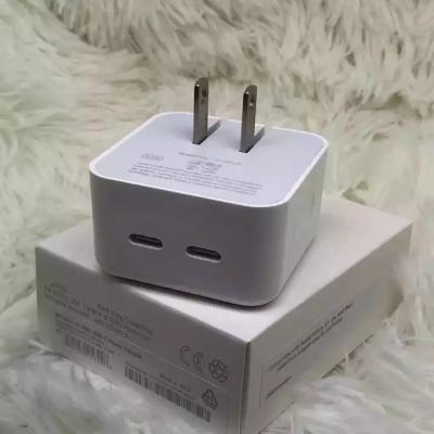 China 2022 Mobile Phone PD 35W Charger EU USA R-U Adapter Travel Fast Type Dual C Mobile Charger For iPhone 13 14 USB C 35W Charger for sale