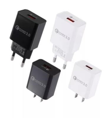 China Wholesale USB Flash Mobile Phone Manufacturers QC3.0 Charging Head 5v3a USA and European 18w Mobile Phone Fast Charging for sale