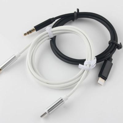 China High quality car nylon braid for lightning to 3.5mm earphone jack aux cable. splitter earphone audio for iphone ios for sale