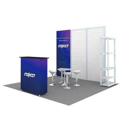 China Lightweight Portable Aluminum Slat Wall Advertising 3mx3m Expo Exhibition Booth Design for sale