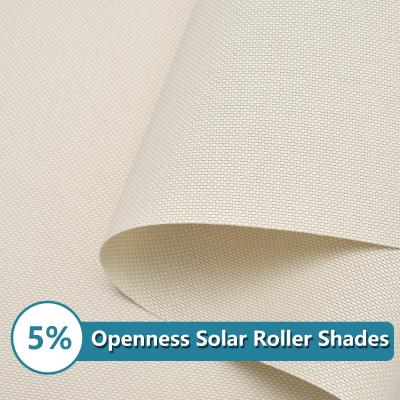 Cina 5% di trasparenza PVC rivestito in poliestere protezione solare Roller Blind tessuto per decorazione delle finestre in vendita