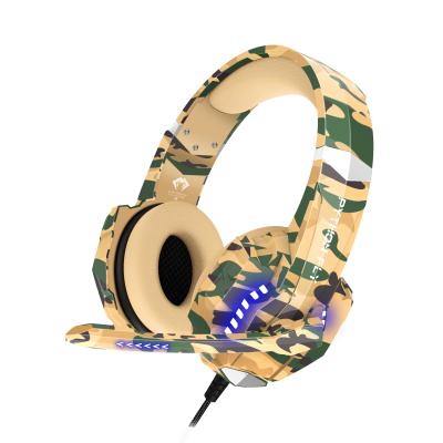 China Free Samples Headband Python Fly Camouflage USB LED Lights USB LED Lights Kulaklik Audifonos Para Gamers With Microphone For PS5 pro for sale