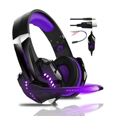 China Cheapest G9000 PRO 3.5MM USB LED Headband Lights Gaming PC Earphone Gamer Mobile Phone with Microphone for PC PS4 Xbox One PS5 for sale