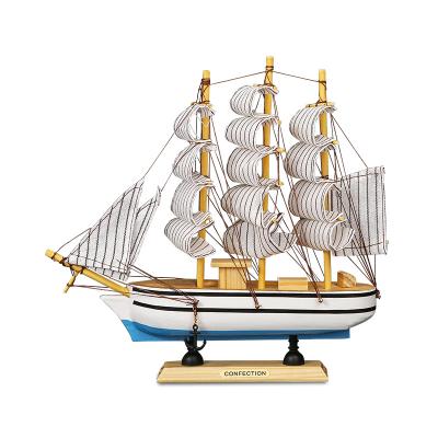 China Europe Travel 24cm High Quality Wooden Sailboat Model Wood Crafts Handmade Sailboat Model for sale