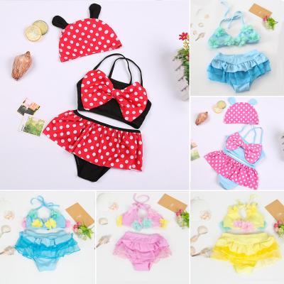 China Baby slit swimming clothes and hats polka dot instructions baby 0-1 year old XS female swimming wholesale for sale