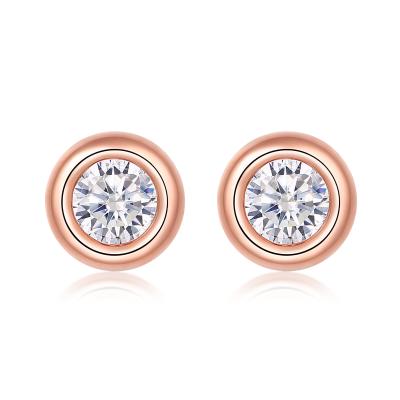 China Eco Friendly Women's Sterling Silver Moissanite Platinum Coating Luxury Earrings Ear Stud for sale