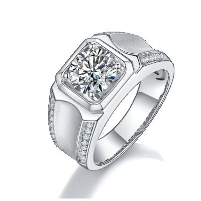 China Wholesale CLASSIC Moissanite Silver 925 Mens Ring Silver Rings For Men With Price Mens Gemstone Rings for sale