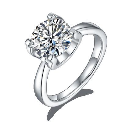 China 3ct Moissanite Ring Bull Head Simple And CLASSIC Elegant Luxury Female Rings for sale