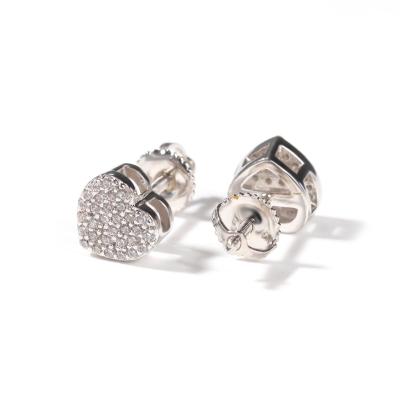 China FASHIONABLE Unisex Simple Silver Design Zircon Earrings S925 Love Stud Earrings for sale