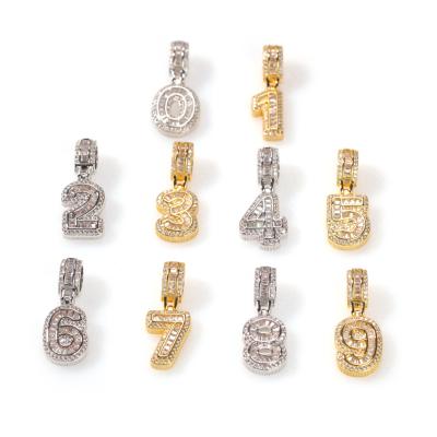 China New Hiphop Hip Hop Sugar Rock Alternative Design Tide Brand Necklace Set Digital Zircon Pendant Necklace Can Be Customized for sale