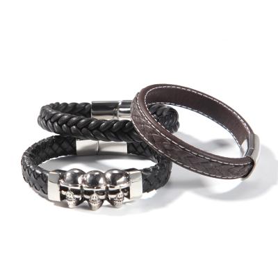 China Hot Sale Hiphop Products Christmas Gift Fashion Jewelry Wholesale Hiphop Hand - Woven Buckle Mens Stainless Steel Bracelet for sale