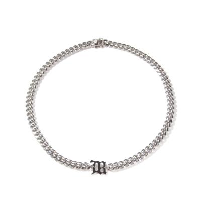 China Clavicle Luxury Stainless Steel Letter 316 Bracelet 8mm Simple Men's Titanium Steel Cuban Chain for sale