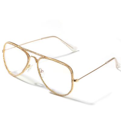 China Fahion Christmas Promotion China Factory Direct Sales Fashion Jewelry Wholesale Hip Hop Diamond Glasses Lens Frames Cases Full for sale