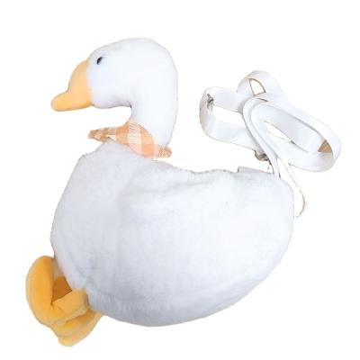 China Duck Purse Cartoon White Yellow Shoulder Bag Fluffy Hen Crossbody Bag Plush Handbags Fun Plush Cute New Design 2 Colors for sale