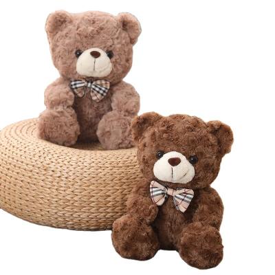 China Wholesale Cute Fun Valentine's Day Gift 25cm Teddy Bear Stuffed Doll Children's Bow Bear Stuffed Animal Toy for sale