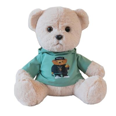 China Cute Fun Plush Toys Cartoon Bear With Hoodies Plush Toy Manufacturer Soft Pillow Events Birthday Gifts Custom Home Decor for sale