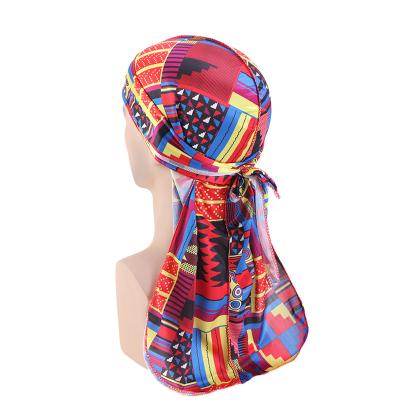 China Wholesale African Image Pattern Design Fashion Accessories New Durag For Men for sale