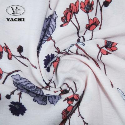 China Plain Viscous Crepe Fabric Printed Popular Design 100% Viscose Fabric for sale