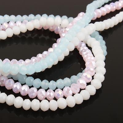 China Beads For Rosary Making Crystal Rondelle Round Faceted Glass Beads For Rosary Making for sale