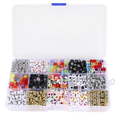 China Jewelry Making Mixed Cube Charms Acrylic Alphabet Letters Beads Set For DIY Bracelets for sale