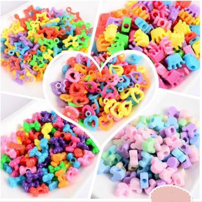 China Jewelry Making Mix Color Big Hole Charm Plastic Jewelry Pony Beads For Kids Crafts DIY for sale