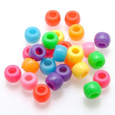 China DIY 6*9mm Colorful Pony Beads Acrylic Plastic Bead China Jewelry Bead Manufacturers for sale