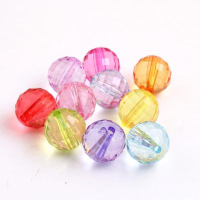 China Jewelry Making Colorful Acrylic Transparent Clear Disco Faceted Beads For Kids Necklace for sale